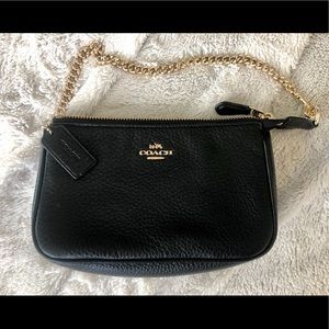 Coach pebbled leather large wristlet